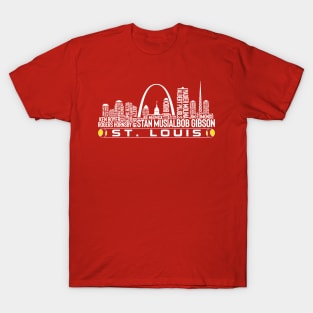 St. Louis Baseball Team All Time Legends, St. Louis City Skyline T-Shirt